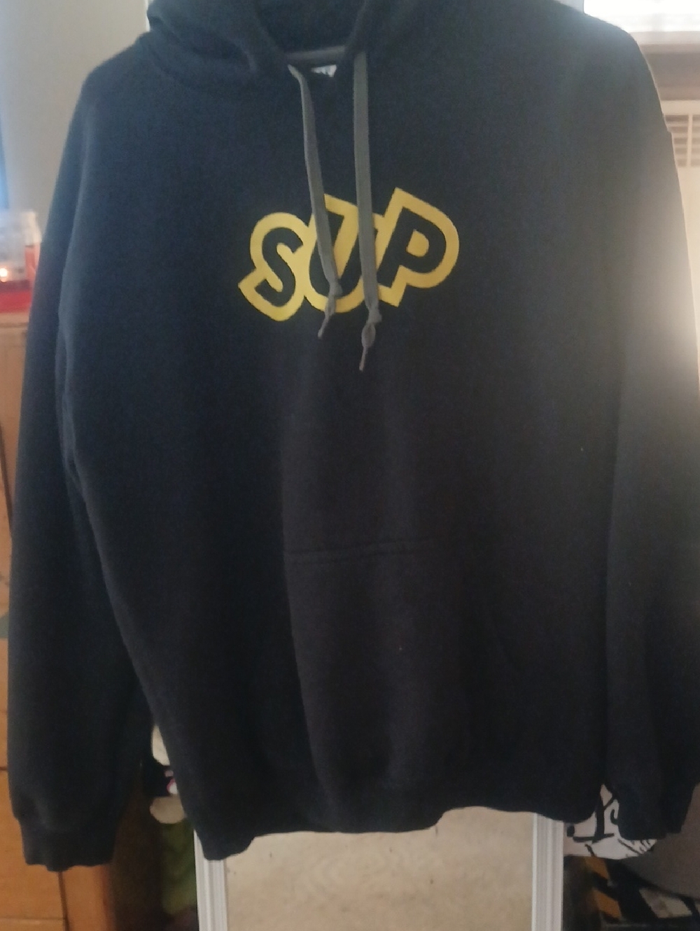 Black Hoodie with Yellow 'SUP' Logo - Unbranded